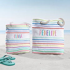 Watercolor Brights Personalized Beach Bag  - 38294