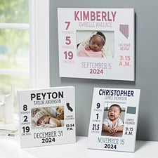 State Icon Birth Stats Baby Personalized Picture Frame  - 38303