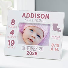 State Icon Birth Stats Baby Personalized Picture Frame  - 38303