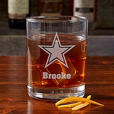 NFL Dallas Cowboys Engraved Old Fashioned Whiskey Glasses - 38315