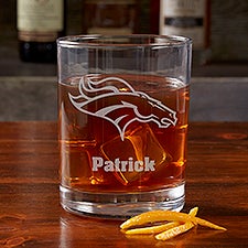 NFL Denver Broncos Engraved Old Fashioned Whiskey Glasses - 38316