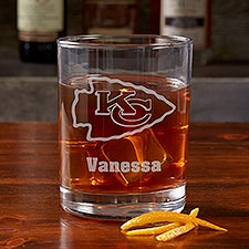 NFL Kansas City Chiefs Engraved Old Fashioned Whiskey Glasses - 38322