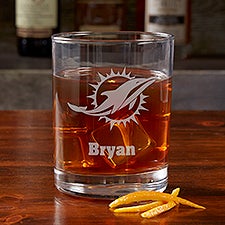 NFL Miami Dolphins Engraved Old Fashioned Whiskey Glasses - 38325