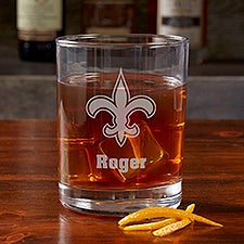 NFL New Orleans Saints Engraved Old Fashioned Whiskey Glasses - 38328