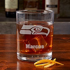 NFL Seattle Seahawks Engraved Old Fashioned Whiskey Glasses - 38334