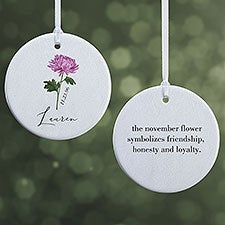 Birth Month Flower Personalized Ornament  - 38377