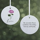 Birth Month Flower Personalized Ornament  - 38377