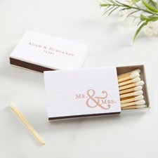 Mr. & Mrs. Personalized Wedding Box Matches  - 38385D