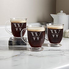 Lavish Last Name Personalized Glass Coffee Mug  - 38399