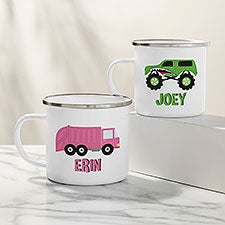 Construction  Monster Trucks Personalized Kids Enamel Mug  - 38424
