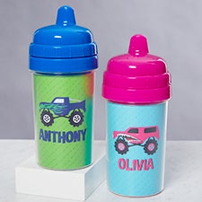 Construction & Monster Trucks Toddler Personalized 10 oz. Sippy Cup  - 38427