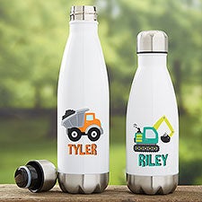 Construction & Monster Trucks Personalized Insulated Water Bottle  - 38428