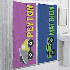 Construction  Monster Trucks Personalized Bath Towel  - 38433