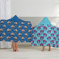 Construction  Monster Trucks Personalized Kids Hooded Bath Towel  - 38437