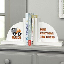 Construction & Monster Trucks Personalized Bookends  - 38449