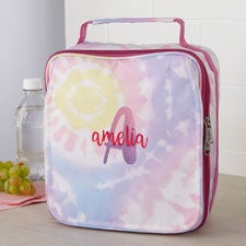 Ombre Initial Embroidered Tie Dye Lunch Bag  - 38459