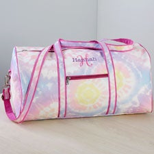 Playful Name Embroidered Tie Dye Duffle Bag - 38462