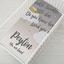Beyond The Moon Personalized Crib Sheet  - 38498