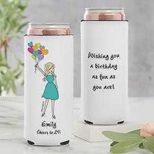 Birthday Balloons philoSophies® Personalized Slim Can Cooler  - 38527