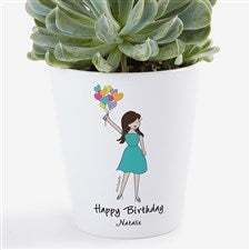 Birthday Balloons philoSophies® Personalized Mini Flower Pot  - 38529