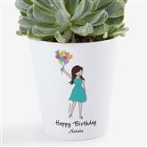 Birthday Balloons philoSophies® Personalized Mini Flower Pot  - 38529