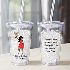 Birthday Balloons philoSophies® Personalized 17 oz. Acrylic Insulated Tumbler  - 38531