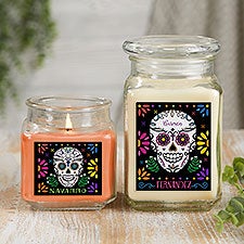 Day of the Dead Personalized Scented Glass Candle Jar  - 38546