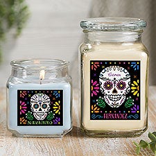 Day of the Dead Personalized Scented Glass Candle Jar  - 38546