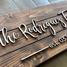 Personalized Wooden Pallet Curly Script Family Sign  - 38568D
