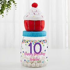 Birthday Confetti Personalized Cupcake Candy Jar  - 38589