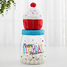 Bold Birthday Personalized Cupcake Candy Jar  - 38591