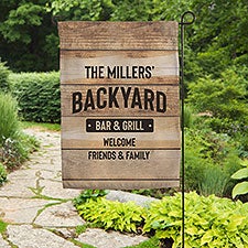 Backyard Bar & Grill Personalized Garden Flag  - 38594