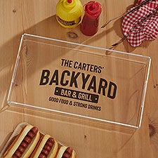 Backyard BBQ Personalized Acrylic Serving Tray  - 38597