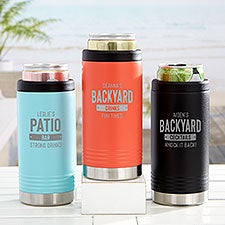 Backyard Bar & Grill Personalized Stainless Insulated Slim Can Holder  - 38600