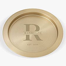 Lavish Last Name Personalized Round Gold Serving Tray  - 38626