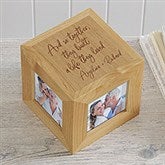 Personalized Wood Photo Cube - Together They Built a Life - 38661