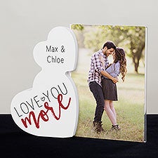 Love You More Personalized Wooden Hearts Photo Frame  - 38665