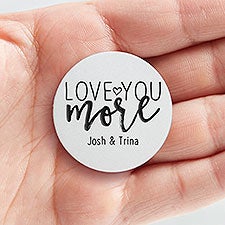 Love You More Personalized Metal Pocket Token  - 38666