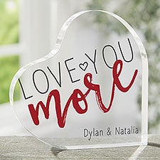 Love You More Romantic Personalized Colored Heart Keepsake  - 38669