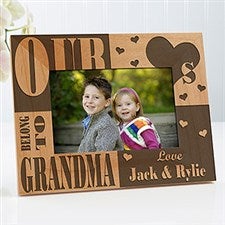 Personalized Wood Picture Frames - Our Hearts Belong to Her Frame - 3867