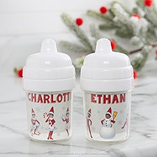 Christmas Moose Personalized Toddler 8oz Straw Sippy Cups