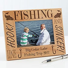 Personalized Fishing Custom Wood Picture Frame - 3875