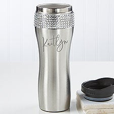 Trendy Script Personalized Stainless Steel Tumbler  - 38752