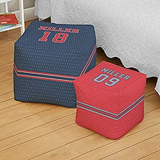 Sports Jersey Personalized Cube Ottoman  - 38769D