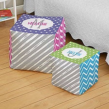 Yours Truly Personalized Cube Ottoman  - 38773D