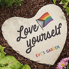 Love Yourself Personalized Heart Garden Stone  - 38835