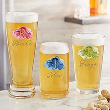 Birthstone Color Printed Beer Glass Collection  - 38840