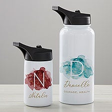 Birthstone Color Personalized Double-Wall Vacuum Insulated Water Bottle  - 38857