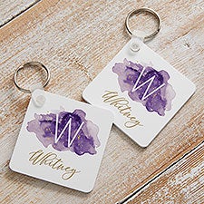 Birthstone Color Personalized Keyring  - 38865