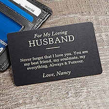 To My Husband Engraved Metal Wallet Card  - 38889